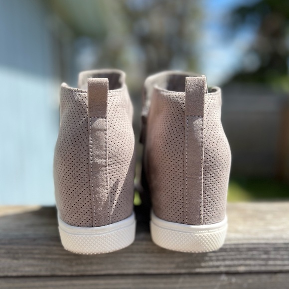 Grey Perforated Wedge Sneaker Wide Width - Picture 11 of 14